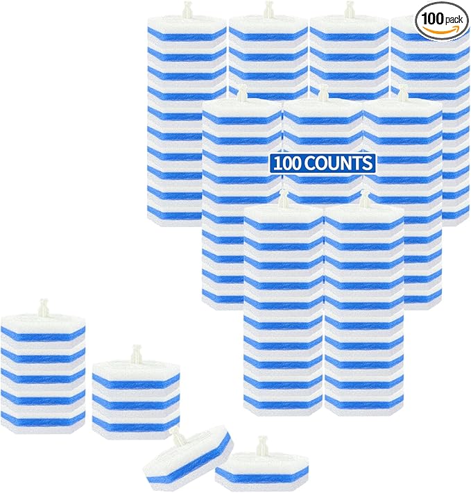 Aimery 100 Counts Blue Disposable Toilet Bowl Cleaning Wand Refills Compatible With Clorox(100,Blue)