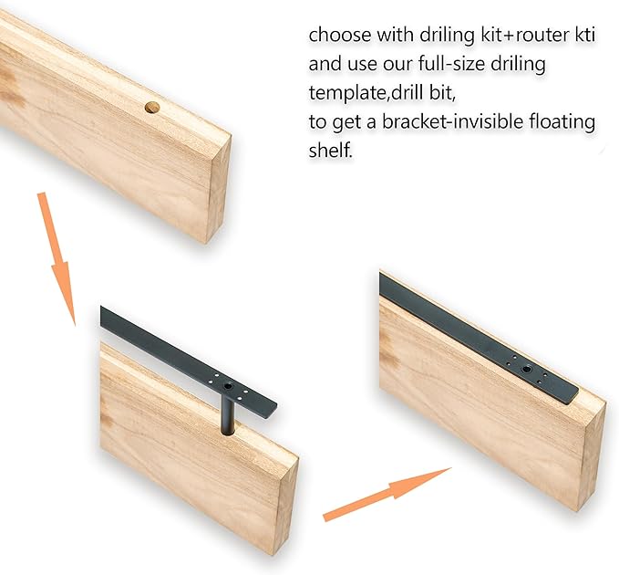 69 inches, Heavy-Duty Floating Shelf Bracket, Hidden Shelf Bracket for Fireplace Shelves, Installed on Studs, max Load of 210 pounds, Hidden Bracket for Shelves， 69 inches, (with Ease kit)