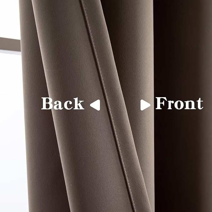 Blackout Curtains 84 Inch Length for Bedroom, Thermal Insulated Blackout Curtains 2 Panels Set, Solid Grommet Privacy Room Darkening Drapes for Living Room Windows(W52 x L84, Khaki)
