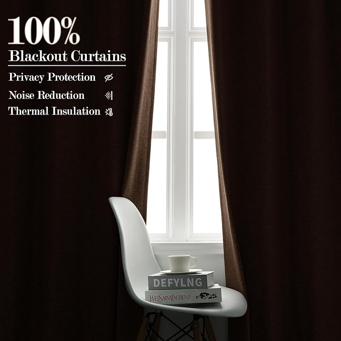 Extra Wide 100% Blackout Linen Textured Curtains - Room Dividers, W200 x L96 (1 Panel), Pinch Pleat Drapes for Living Room, Full Light Block Out Drapery for Sliding Door, Taupe