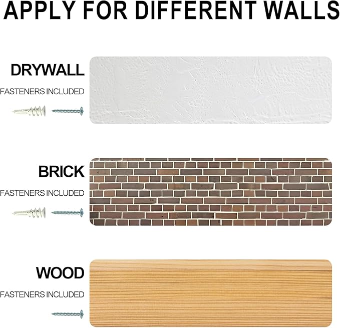 Floating Shelves Set of 2, Aged Elm Wood Picture Ledge Shelf, Floating Shelves for Wall for Bedroom Kitchen Bathroom Living Room (Walnut, 24 inch)