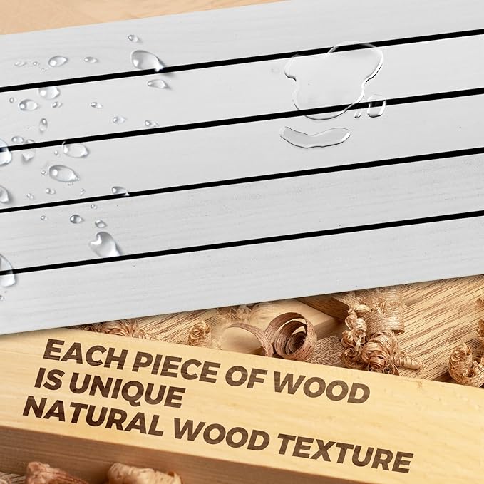 Floating Wall Shelves 2-Pack - 24-Inch Rustic White Wooden Shelves for Storage and Décor, Easy Installation for Living Room, Bedroom, and Kitchen