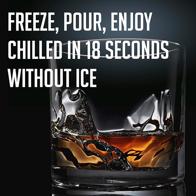 Grand Canyon Heavy Crystal Whiskey Glasses Gift Set of 4, Thick Freezable Bourbon Glass 1lb Each, Premium Whiskey Gifts for Men, Frozen Crystal Chills Cocktails, 10 oz