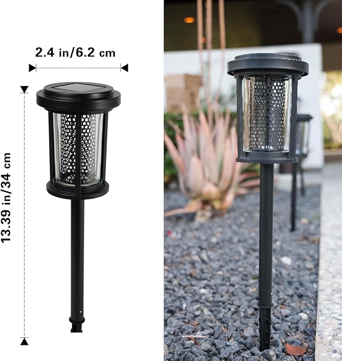 EcoGreen Outdoor Pathway Solar Light, 4pcs Pack,Garden Patio Balcony Walk Way Lights, Aluminum Leg, 5000K Daylight, IP65 Waterproof, 2.44*13.4in
