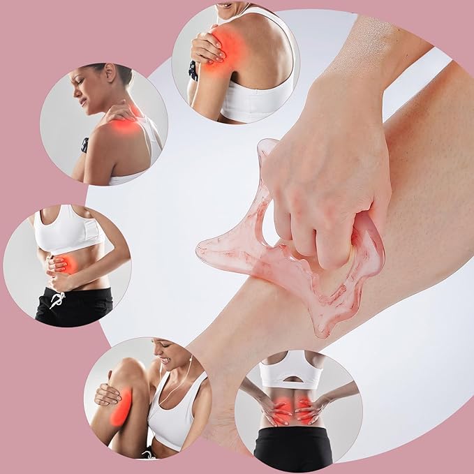 Large Body Gua Sha Tool D-Shape Resin Muscle Scraper Massage Tool for Lymph Drainage Myofascial Release Relieve Muscle Pain Cellulite Removal
