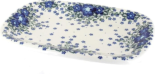 Blue Rose Polish Pottery Melanie Medium Rectangular Serving Platter