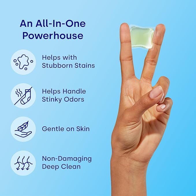 Dropps Odor & Stain Biobased Power Laundry Detergent Pods, Lavender Meadow (64 Count) - HE Compatible Laundry Pods for Fresh Clothes - Washing Detergent Soap Supplies & Recyclable Paperboard Packaging