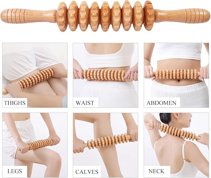 3-in-1 Wood Therapy Massage Tools Lymphatic Drainage Massager Wooden Massager for Maderoterapia,Anti-Cellulite, Body Sculpting & Contouring