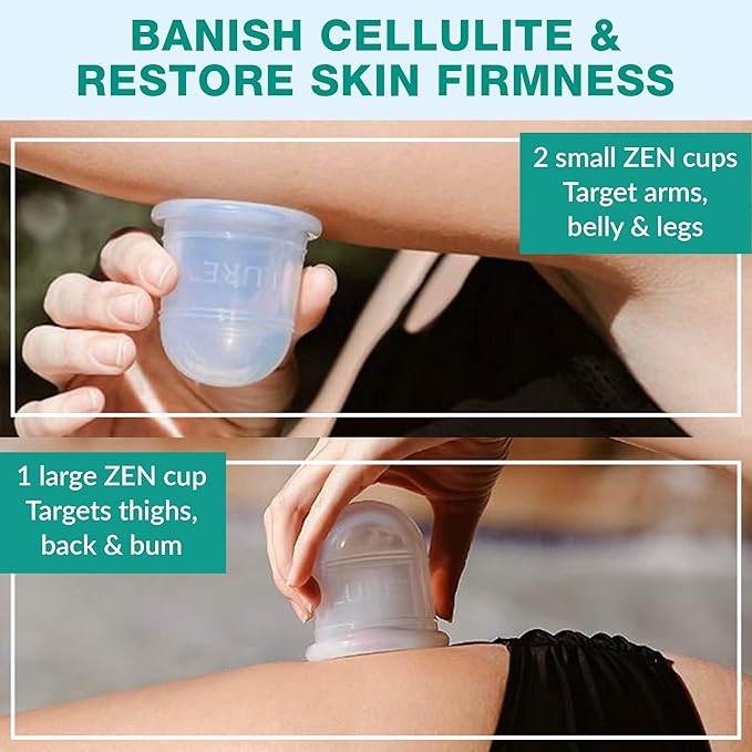 Bliss Face and Body Cupping Therapy Set – Includes Facial Cups for Cupping and Anti-Cellulite Cups - Release Fascia, Lymphatic Drainage, Natural Pain Relief