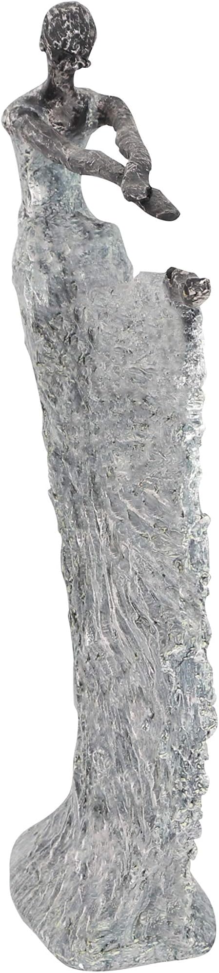 Deco 79 Polystone Dancer Decorative Sculpture Home Decor Statue, Accent Figurine 12" x 3" x 16", Gray