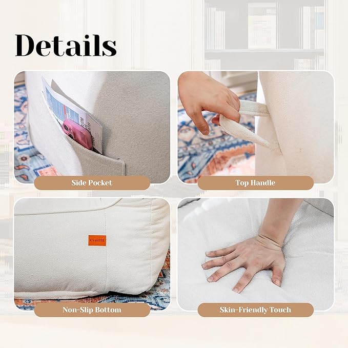 Bean Bag Chair with Filler, Bean Bag Sofa Chair with Tufted Soft Armrests Plush Lazy Sofa Comfy Chair,Large BeanBag Chair for Adults in Livingroom, Bedroom