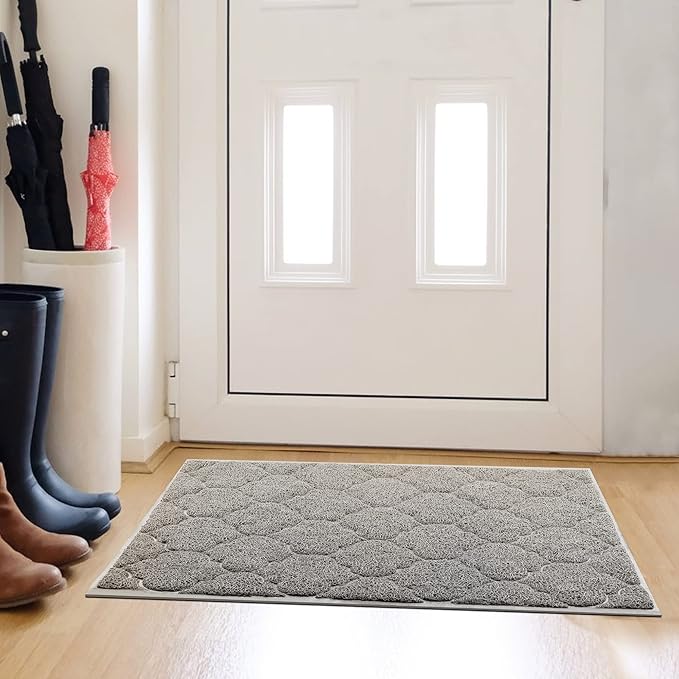 Cosyearn Door Mat, Front Door Mat, 46x35, Welcome Mats for Entryway,Garage,High Traffic Areas, Jumbo Size, Doormat Entrance, Waterproof Mat, Easy Clean, Outdoor Indoor Floor Mat,Non Slip (Grey)
