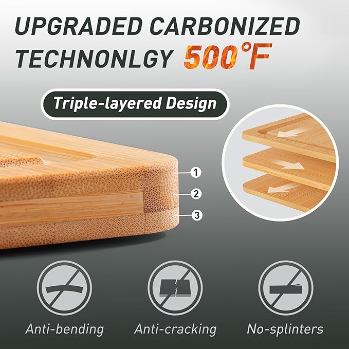 Bamboo Cutting Board Set Non Slip Feet with Holder Over Sink Adult Women Her Sister Aunt Wife Hustband Lady Bestie Soul Happy Christmas Xmas Birthday Gifts Cool Unique Aesthetic 30 40 60 70 Year Old