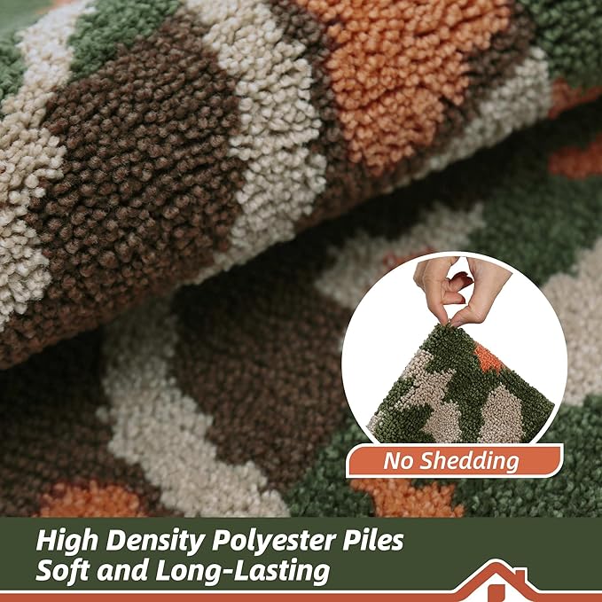 BEQHAUSE Dirt Trapper Door Mat 24" x 36", Non-Slip Entryway Rugs Washable, Floor Mat Stain Resistant and Absorbent Welcome Mat for Front Back Door, Muddy Wet Shoes & Paws, Boho Geometric Floral