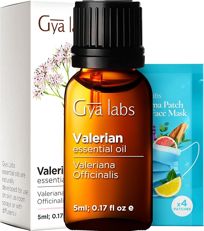 Gya Labs Valerian Essential Oil for Diffuser - 0.17 Fl Oz - 100% Pure Natural Valerian Oil for Skin, Aromatherapy & Candle Making Scent
