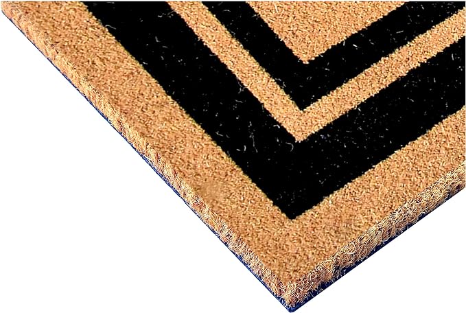 Calloway Mills 152963672N Black Border 36" x 72" Monogram Doormat Letter (N)