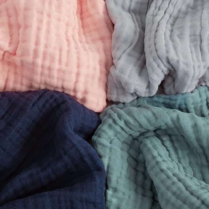 EMME Cotton Blanket Queen Size for Bed Soft Large Muslin Bed Blankets 80"x90" Lightweight Breathable Blanket All Season Gauze, Light Grey