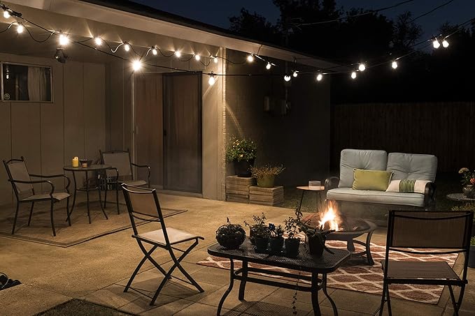 Enbrighten LED Bistro Outdoor String Lights, 24ft, 12 Shatter Resistant Lifetime Bulbs, 2200K Warm White, Weather Resistant, Indoor/Outdoor, Commercial Grade, Perfect for Backyard, Porch, Patio, 38356