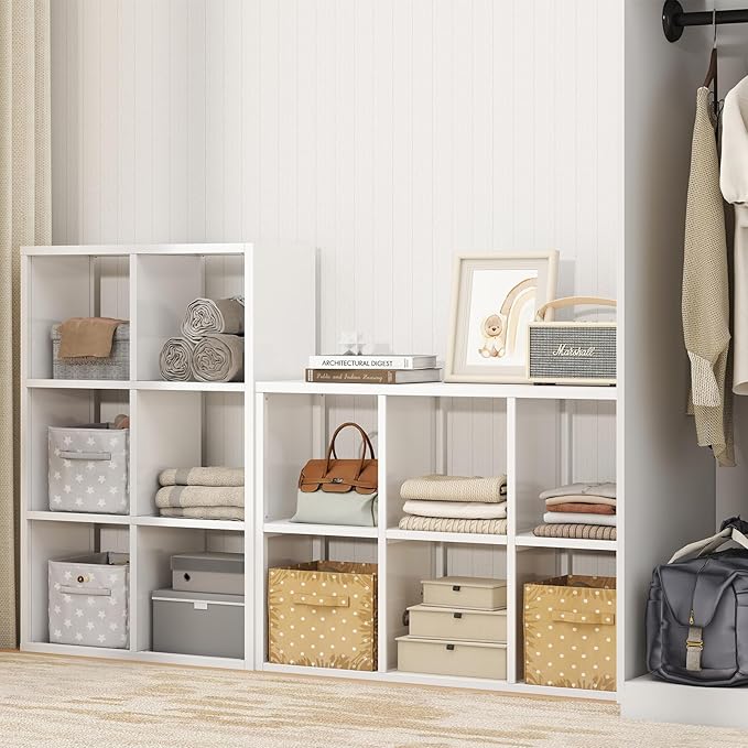 4 Cube Book Shelf - High-Strength Steel Cube Storage Organizer with Open Display Shelves for Living Room