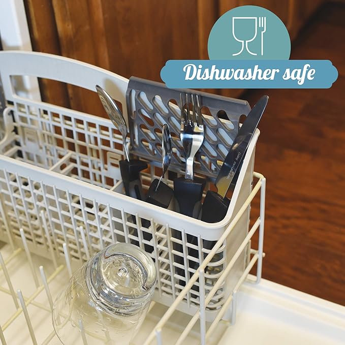 Adaptive Eating Utensils by Celley for Elderly, Handicapped | 4pc Easy Grip Silverware Stainless Steel Knife, Fork, 2 Spoons – (Black)