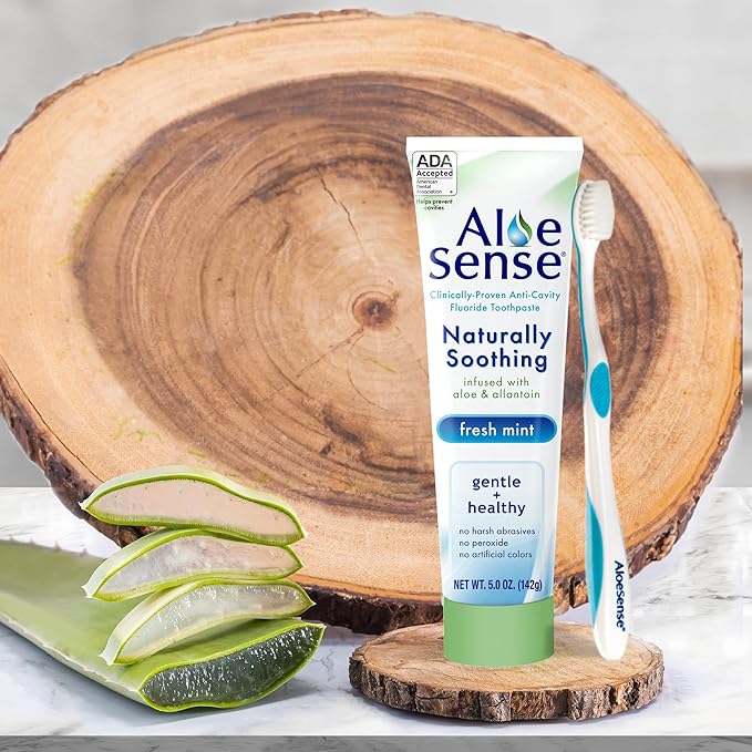 Fluoride Toothpaste, Naturally Soothing Toothpaste Sensitive Teeth and Gum Care with Aloe Vera, Allantoin & Fresh Mint Flavor, Gentle & Natural Toothpaste, ADA Approved (5-oz, 1 Count)
