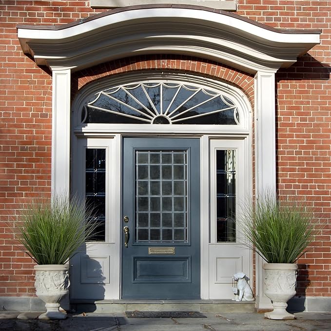 48PCS Fake Plants Artificial Wheat Grass Greenery Plastic Plants Fake Grass Artificial Plants for Outdoor Decor Artificial Grass Plant with Greenery Stems for Indoor Home Decoration 26.4"