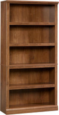 Sauder Miscellaneous Storage 5 Split Bookcase/Book Shelf, L: 35.28" x W: 13.23" x H: 69.76", Oiled Oak finish