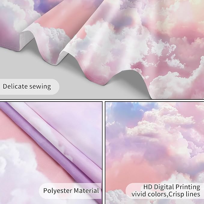 HVEST Pink Cloud Tapestry Colorful Abstract Clouds Natural Landscape Tapestries Wall Hanging for Bedroom Living Room Teen Dorm Indie Decor Poster Blanket,92.5x70.9 Inch
