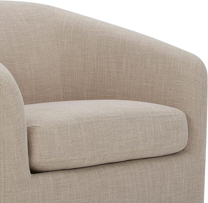 CHITA Swivel Accent Chair, FSC Certified Upholstered Fabric Barrel Chair for Living Room Set of 2, Fully Assembled, Flax Beige