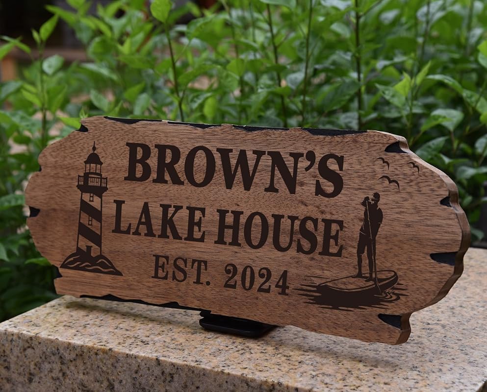 Custom Wood Sign,Personalized Cabin Sign - Custom Carved Wood Sign for Rustic Outdoor and Home Wall Decor