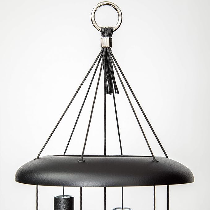 Corinthian Bells by Wind River - 30 inch Black Wind Chime for Patio, Backyard, Garden, and Outdoor Decor (Aluminum Chime) Made in The USA