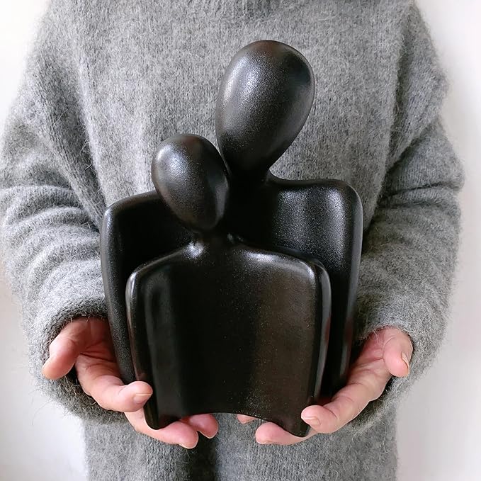 Hugging Couple Statues Ceramic Lover Figurine Embrace Characters