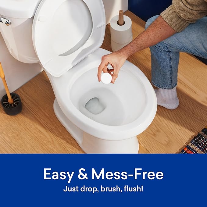 BLUELAND Toilet Bowl Cleaner Tablets, 2-Pack, 28 Count, Lemon Cedar, Plastic-Free, No Harsh Chemicals, Plant-Based