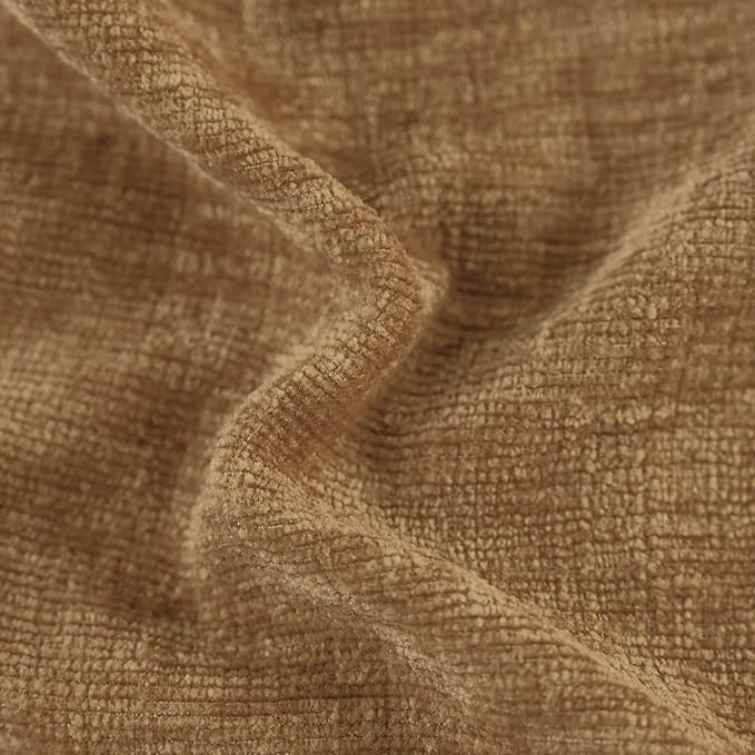 CaliTime Throw Pillow Covers Decorative 20 X 20 Inches Pack of 2 Cozy Chenille Cushion Cases for Couch Sofa Bed Living Room Home Apricot Brown