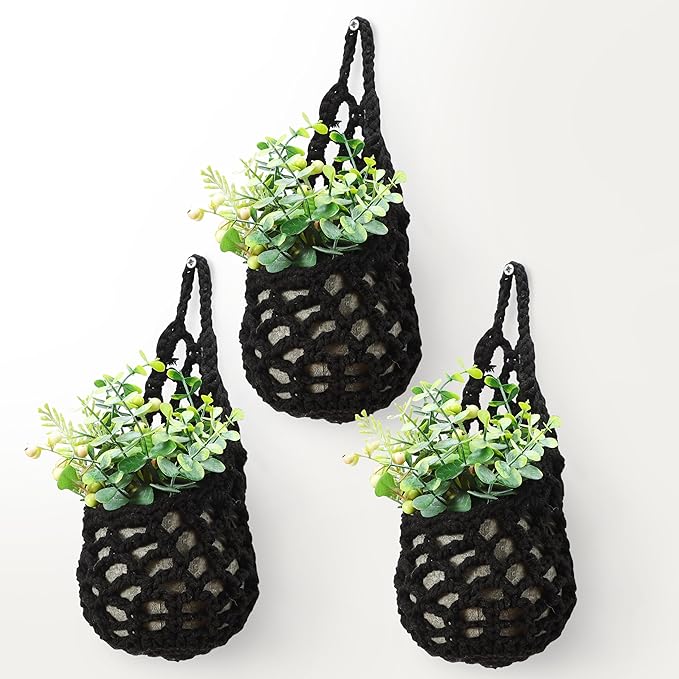 3PK Wall Planters for Indoor Plants, Macrame Plant Hanger | Wall Planter, Plant Hanger, Hanging Planter (3PK, for 4 inch Pot)