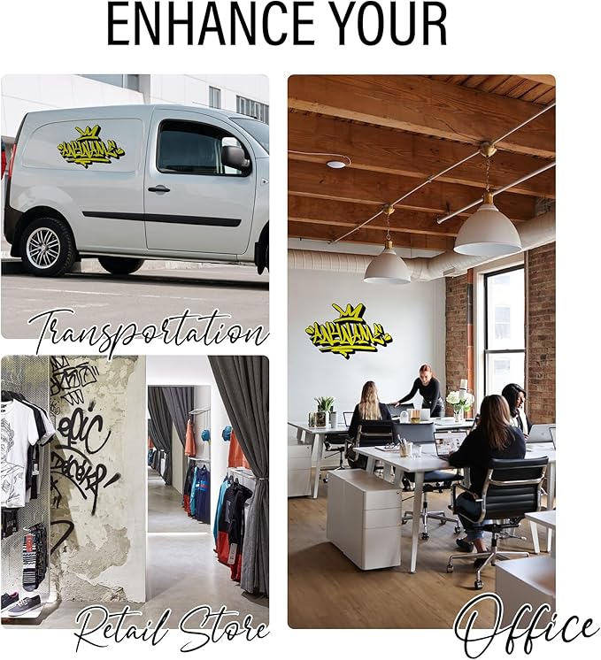 Custom Graffiti Name Wall Decal Personalized Graffiti Name Decal Graphics Large Vinyl Wall Decals for Home & Room Décor, Peel & Stick Wall Art for Kids & Teens Bedroom, Car, Vehicles