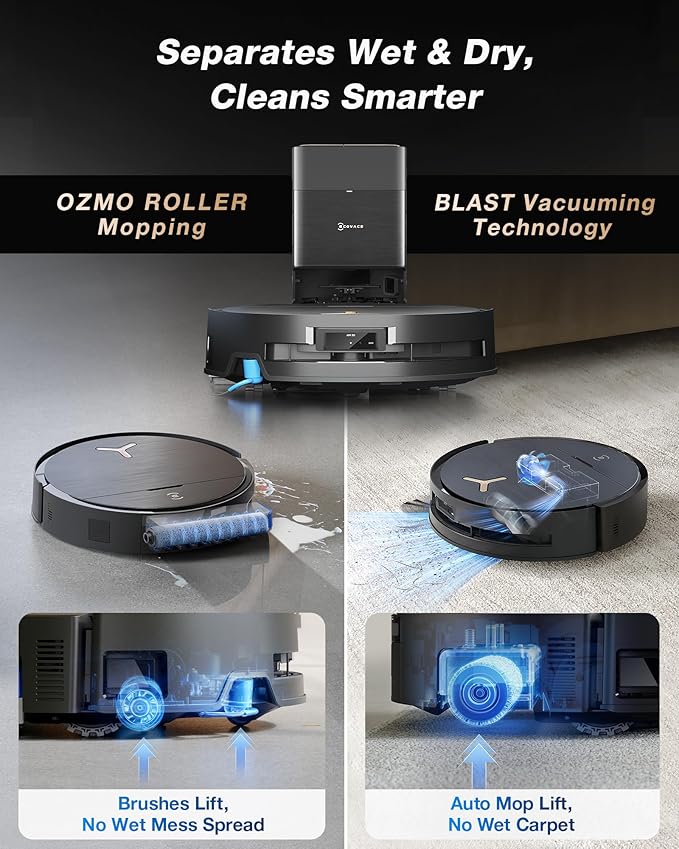 ECOVACS DEEBOT X9 PRO Omni Robot Vacuum and Mop, Blast™ 16,600Pa Suction, OZMO Roller Instant Self-Washing Mopping, ZeroTangle™ 3.0, Triple Lift System, AI Smart Navigation, Hands-Free Omni Station