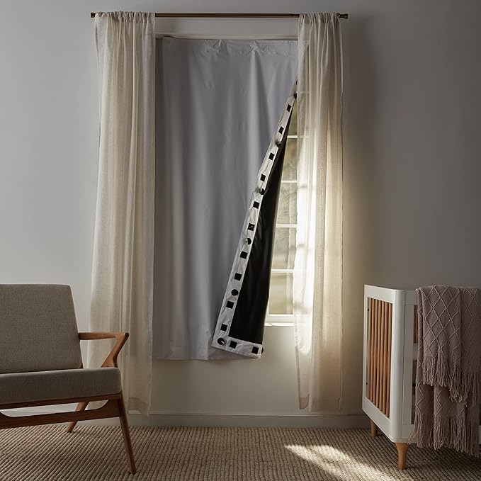 Amazon Basics Portable Blackout Curtain Shade with Suction Cups, 50"W x 78"L, 2-Pack, White