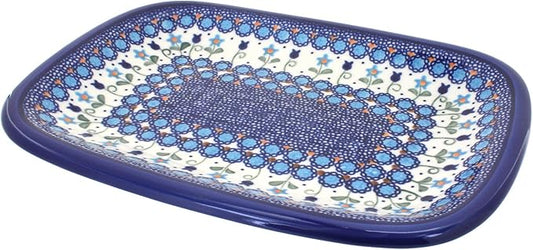 Blue Rose Polish Pottery Savannah Medium Rectangular Serving Platter