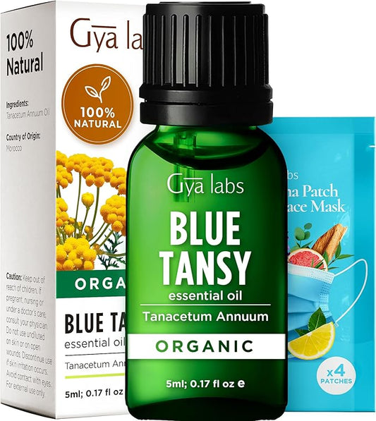 Gya Labs Blue Tansy Essential Oils for Skin - 0.17 Fl Oz - 100% Pure Natural Organic Blue Tansy Oil for Face, Diffuser, Candle Making Scent