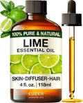 Kukka Lime Essential Oil for Skin - 4 Fl Oz - 100% Pure Natural Lime Oil for Diffuser, Hair, Candles & Soap Making Scent DIY