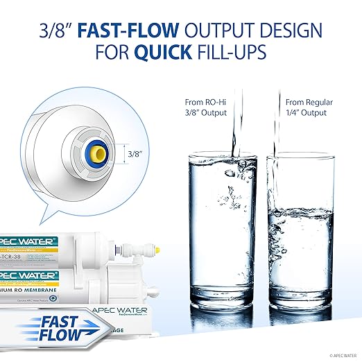 APEC Water Systems ROES-100 Essence Series Top Tier 5-Stage Certified Ultra Safe Reverse Osmosis Drinking Water Filter System