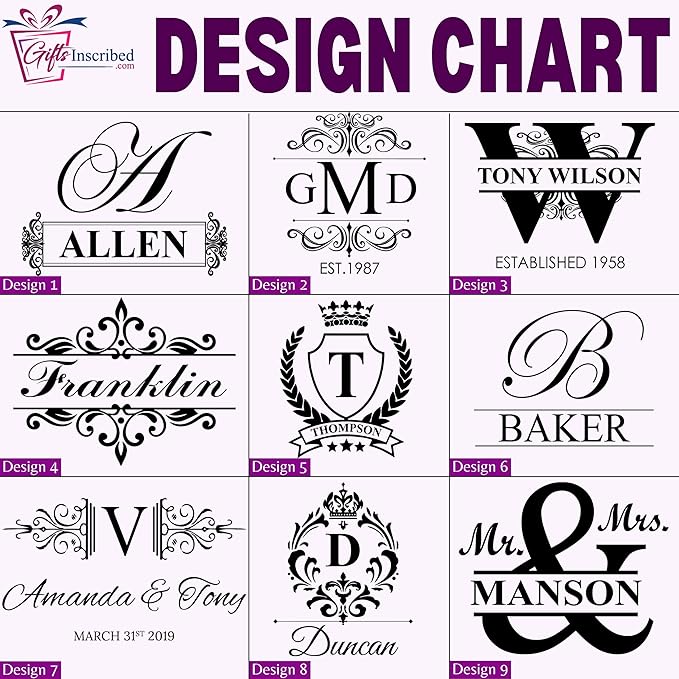 Gifts Inscribed Personalized Whiskey Decanter Set - Engraved Whiskey Decanter Bottle & Set of 2 Custom Drinking Glasses Laser Etched - Customized Whisky Gift for Wedding, Birthday, Fathers Day