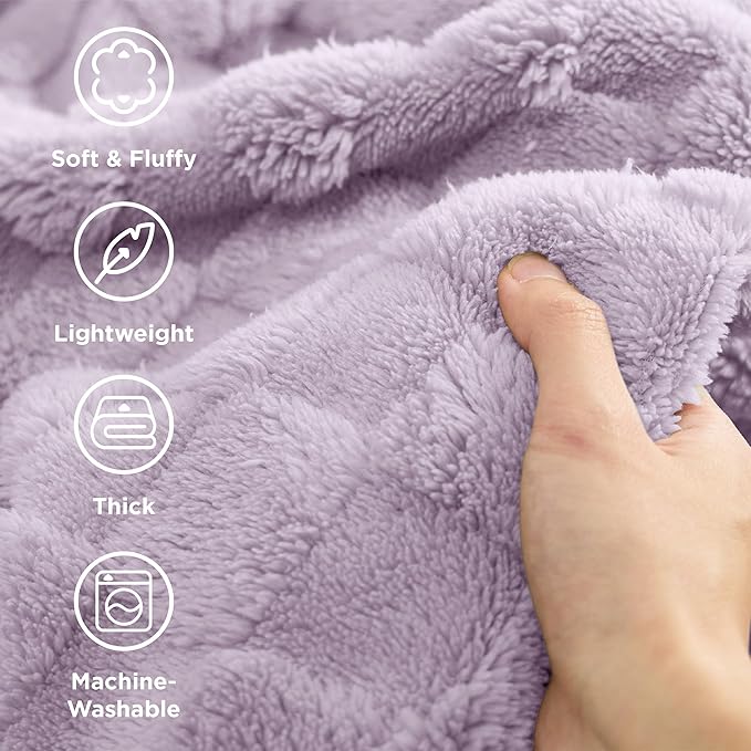 Bedsure GentleSoft Lavender Fog Twin XL Blanket for Bed - Super Soft Cozy Fleece Blankets for Women, Cute Throws for Girls, Dorm Room Essentials for Girls Teens Back to School, 66x90 Inches