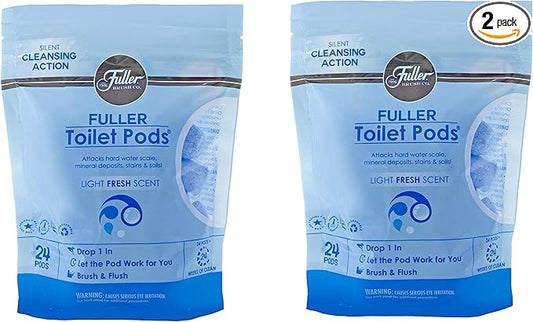 Fuller Brush Toilet Bowl Cleaner Pods - Water Soluble Tablet Cleansers, Cleans Descales & Refreshes Bathroom Toilets Removes Odors Soils & Stains Light Fresh Scent Ideal for Homes & Businesses 2-Pack