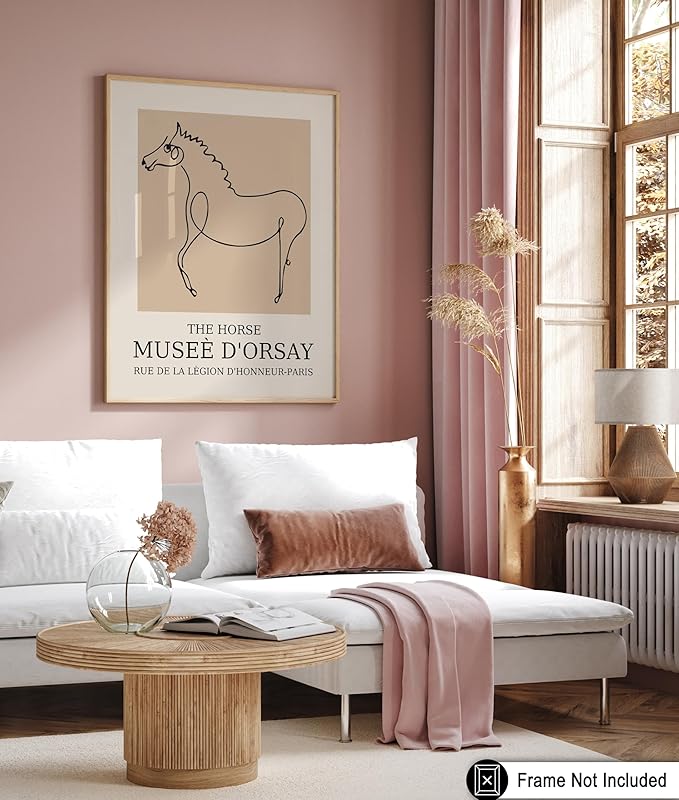 Poster Master Vintage Poster - Retro Horse Print - Line Drawing Art - Sketch Art - Gift for Boys, Girls & Animal Lover - Minimal Wall Decor for Kid's Room or Nursery - 11x14 UNFRAMED Wall Art