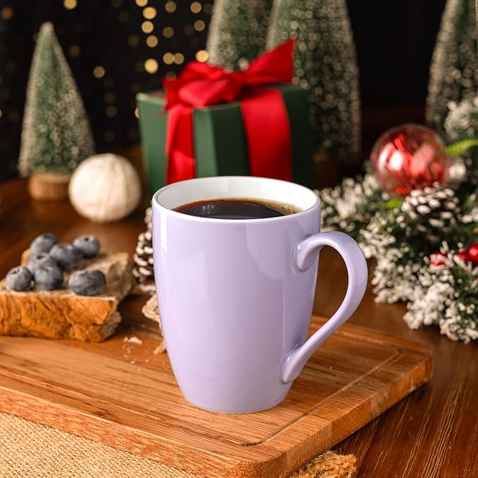 GBHOME 16oz Coffee Mugs Set of 6, Large Ceramic Coffee Mugs for Man, Woman, Dad, Mom, Modern Coffee Mugs Set with handle for Tea/Latte/Cappuccino/Milk/Cocoa. Dishwasher&Microwave Safe,Puple