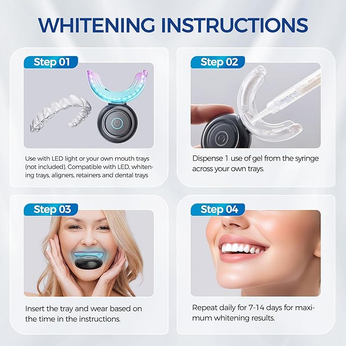 5 x Teeth Whitening Gel (4+1 Desensitizing Gel), No Sensitivity Teeth Whitening Gel Kit, Effective Teeth Whitener, Travel-Friendly Tooth Whitening Pen, Carbamide Peroxide Tooth Bleaching