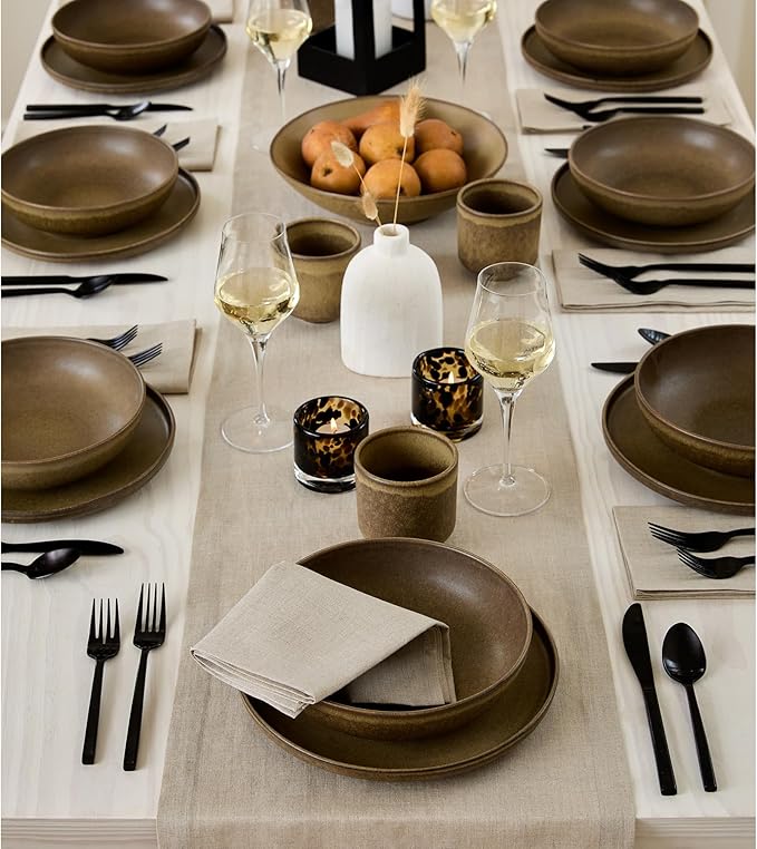 Solino Home Linen Natural Table Runner 144 Inches Long - 100% Pure Linen Extra Long Table Runner 14 x 144 Inch for Fall, Autumn, Thanksgiving - Fete