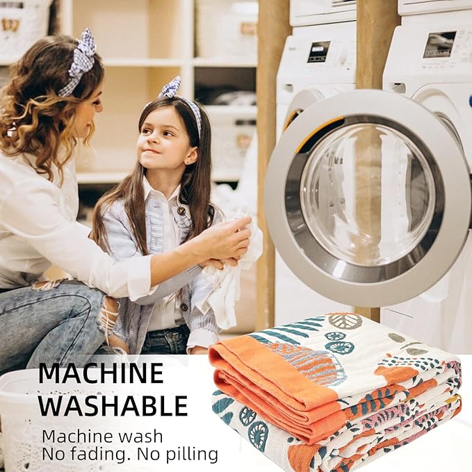 Boho Throw Blanket for Bed - 100% Pure Cotton Ultra Soft Rustic Quilt - Farmhouse Decor Bed Blankets, All Season Rustic Throw for Sofa Couch Chair(91''x 98'', Floral Print 2)